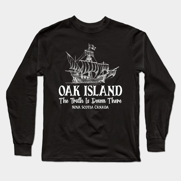 Oak Island Canada Hunting Long Sleeve T-Shirt by Realfashion